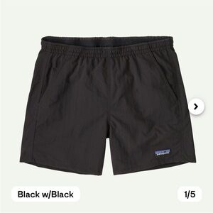 Patagonia Black Baggies Shorts XL 5 inch inseam